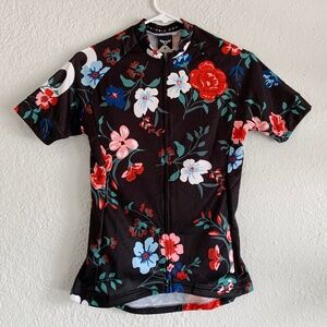 Twin Six women's cycling jerseys NWT, black multi-floral pattern, size XS